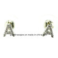 Uma letra de cristal charme flutuante para Sterling Silver Hot Nova Coréia Estilo Ear Stud Moda brincos de casamento do partido para a mulher E6371